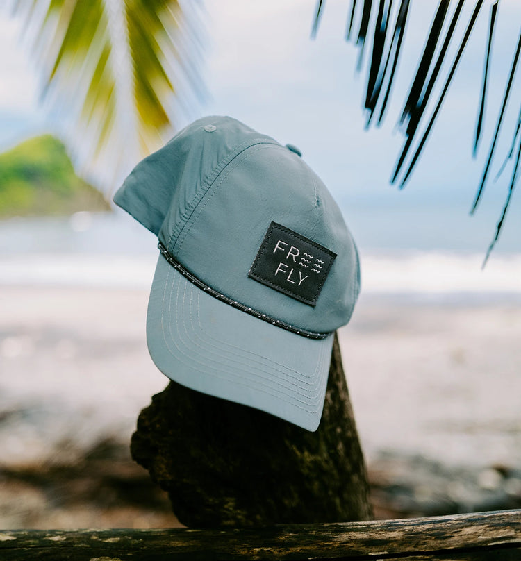 Wave 5 Panel Hat Stone Blue Free Fly Apparel
