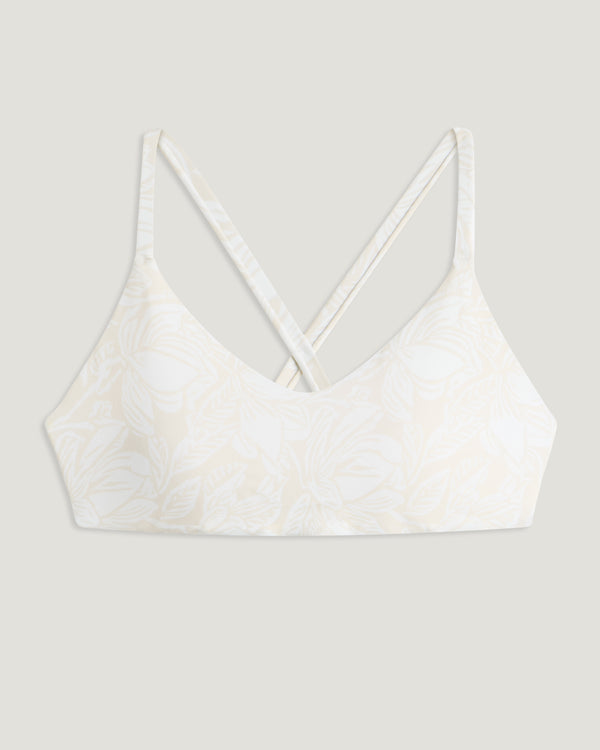 Women's Wavebound Cross-Tie Bikini Top - Nolia Floral Print Stone