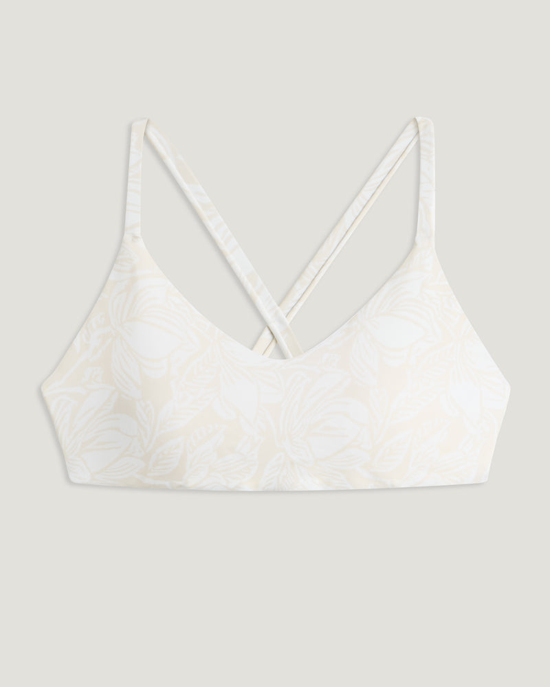 Women's Wavebound Cross-Tie Bikini Top - Nolia Floral Print Stone