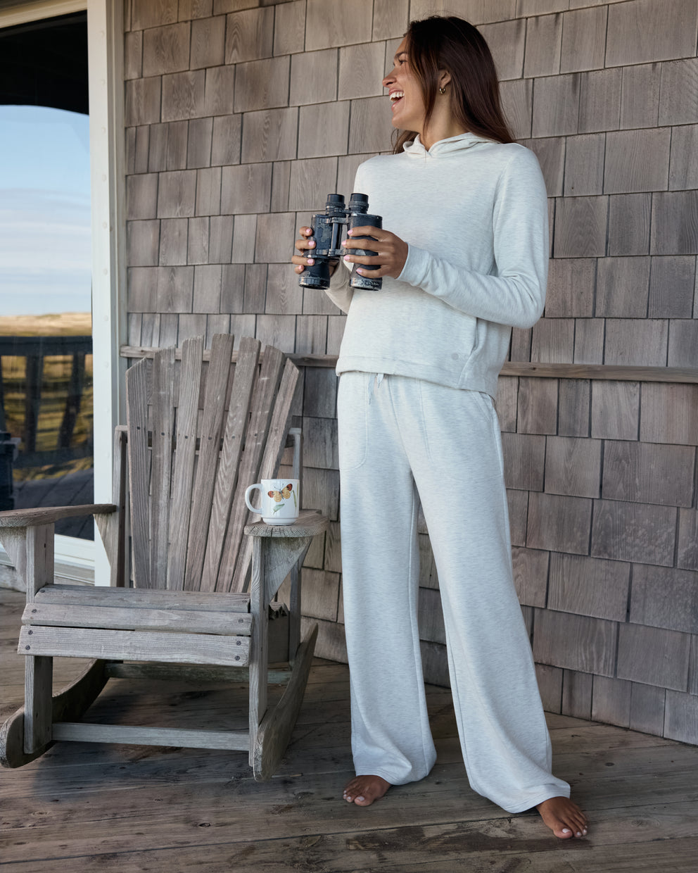 Women's Bamboo Lightweight Fleece Wide Leg Pant - Tea