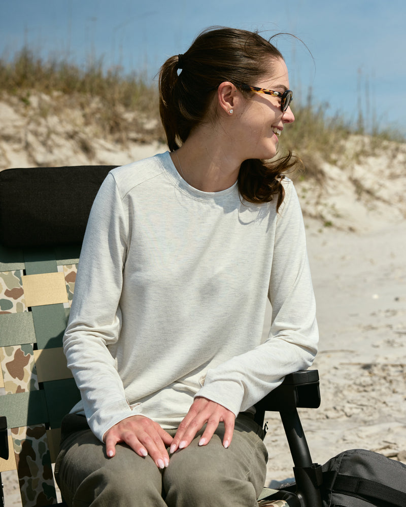 Women's Bamboo Shade Long Sleeve II - Off White Heather