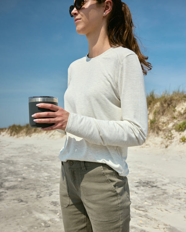 Women's Bamboo Shade Long Sleeve II - Off White Heather