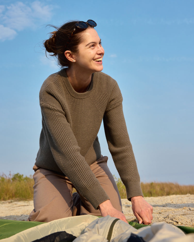 Women's Coastloom Crew Sweater - Off White Heather