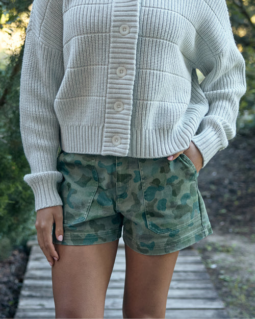 Women's Folly Twill Short - Watercolor Camo Oil Green