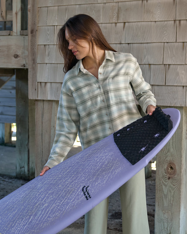 Women's Seawool Oversized Flannel - Plaid Sea Salt