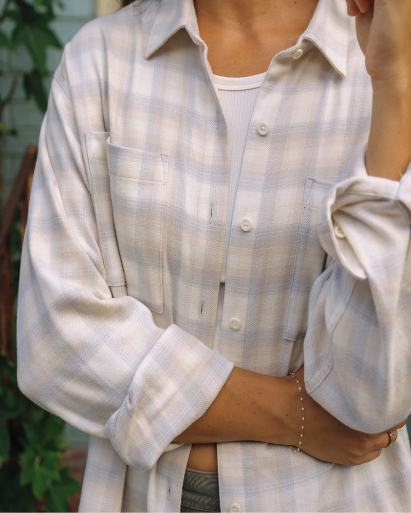 Women's Seawool Oversized Flannel - Plaid Anthracite