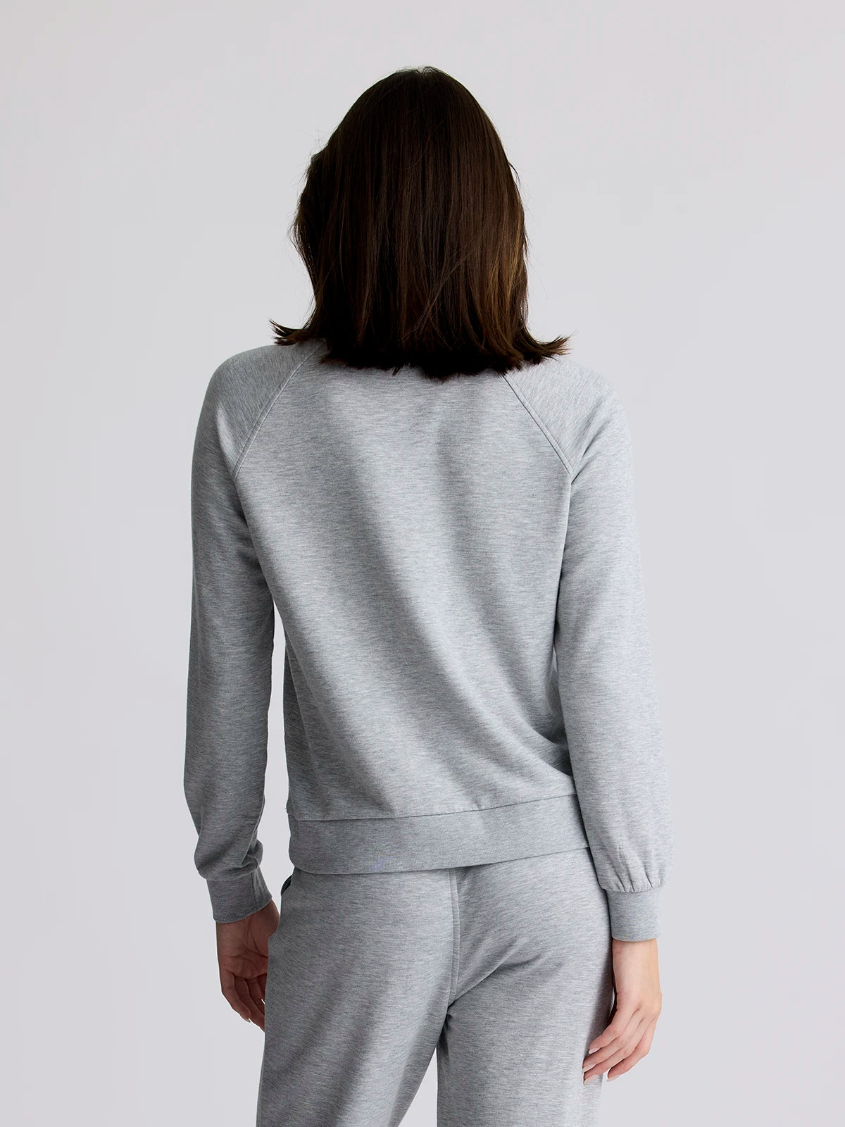 Women's Bamboo Lightweight Fleece Crew - Light Heather Grey