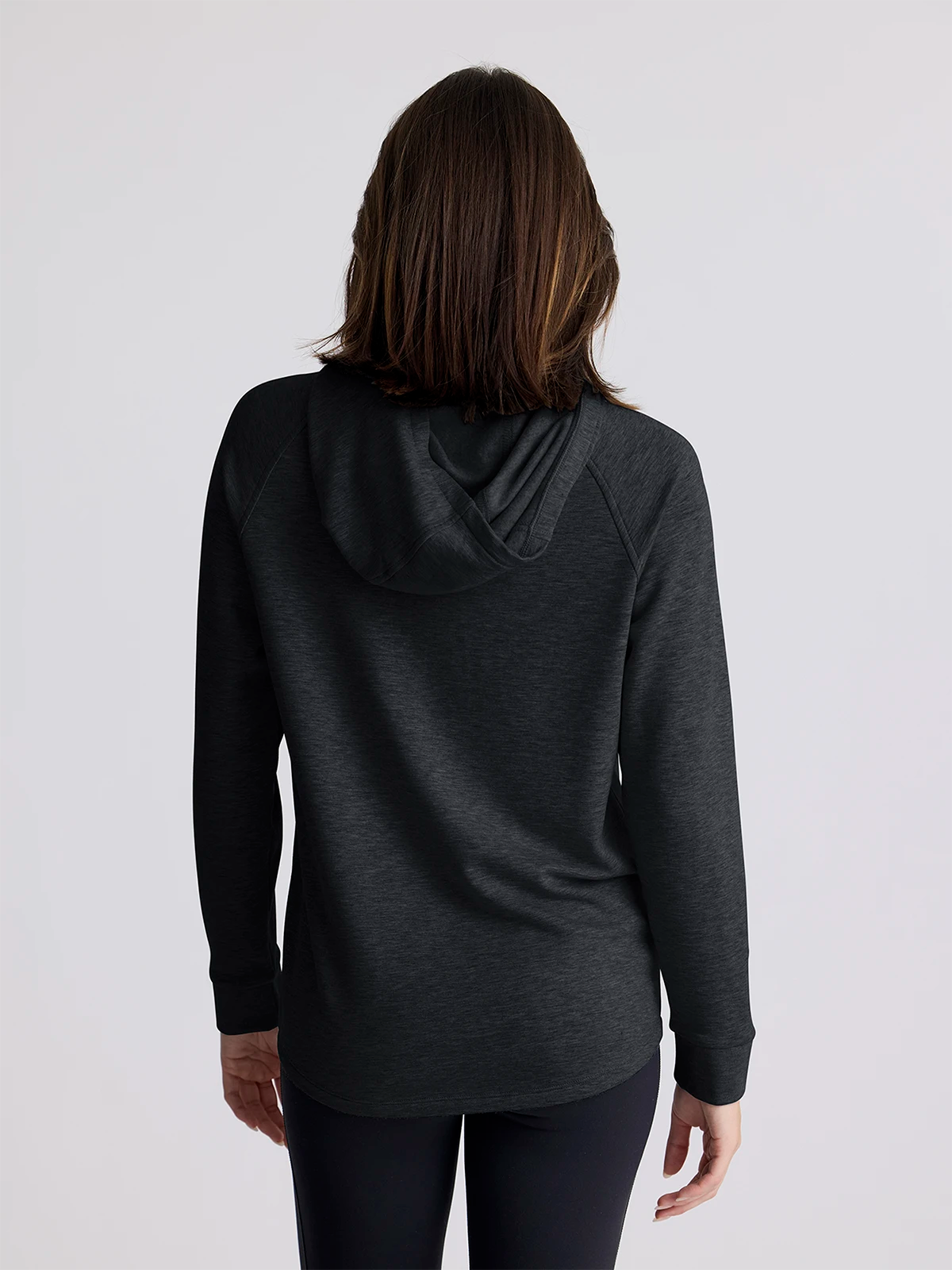 Women's Bamboo Lightweight Fleece Hoodie - Heather Black