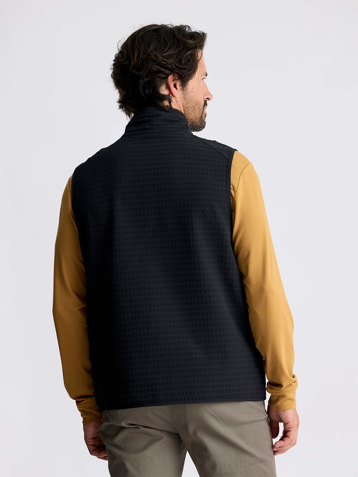 Men's Gridback Fleece Vest - Black