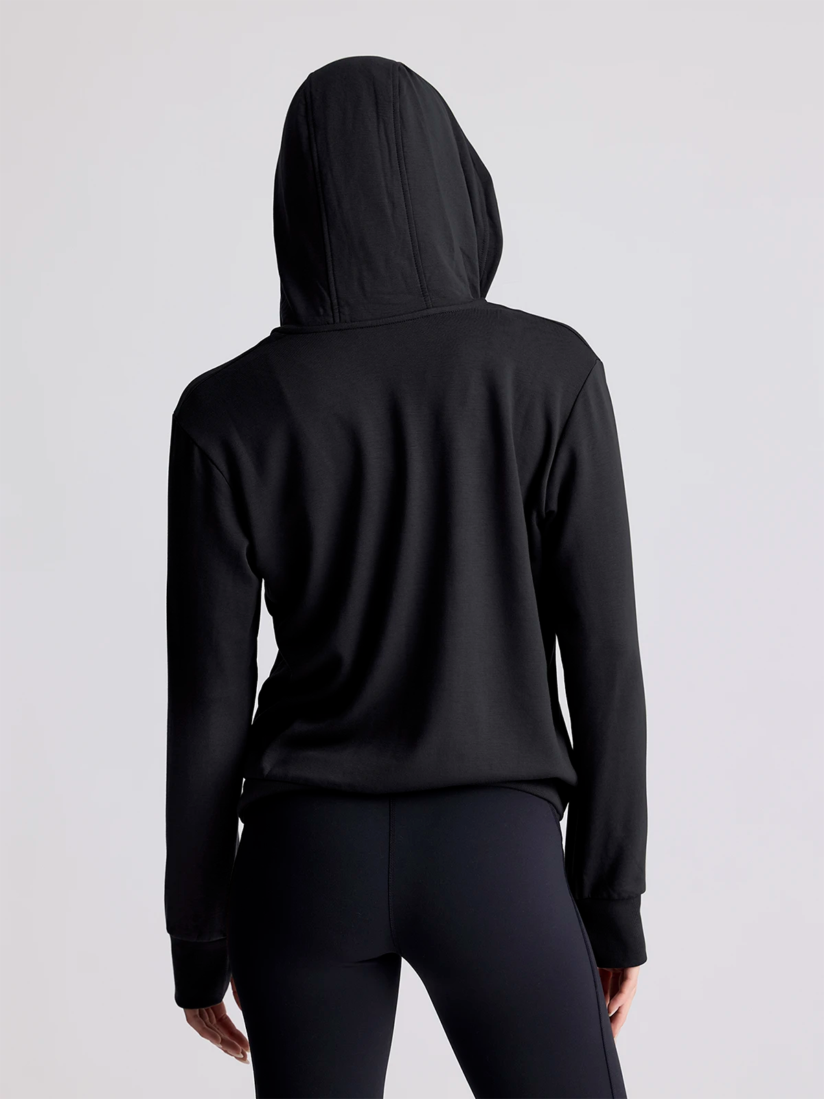 Women's Bamboo Lightweight Fleece Zip Hoodie - Heather Black