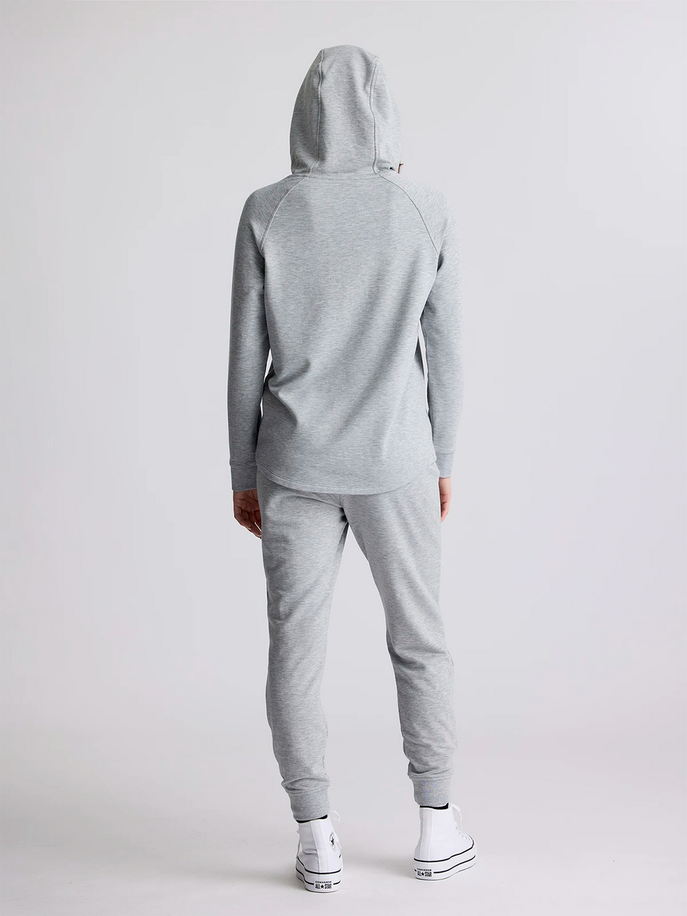 Women's Bamboo Lightweight Fleece Hoodie - Light Heather Grey