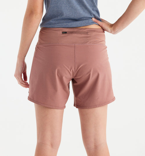 Women's Bamboo-Lined Breeze Short – 6" - Light Sangria