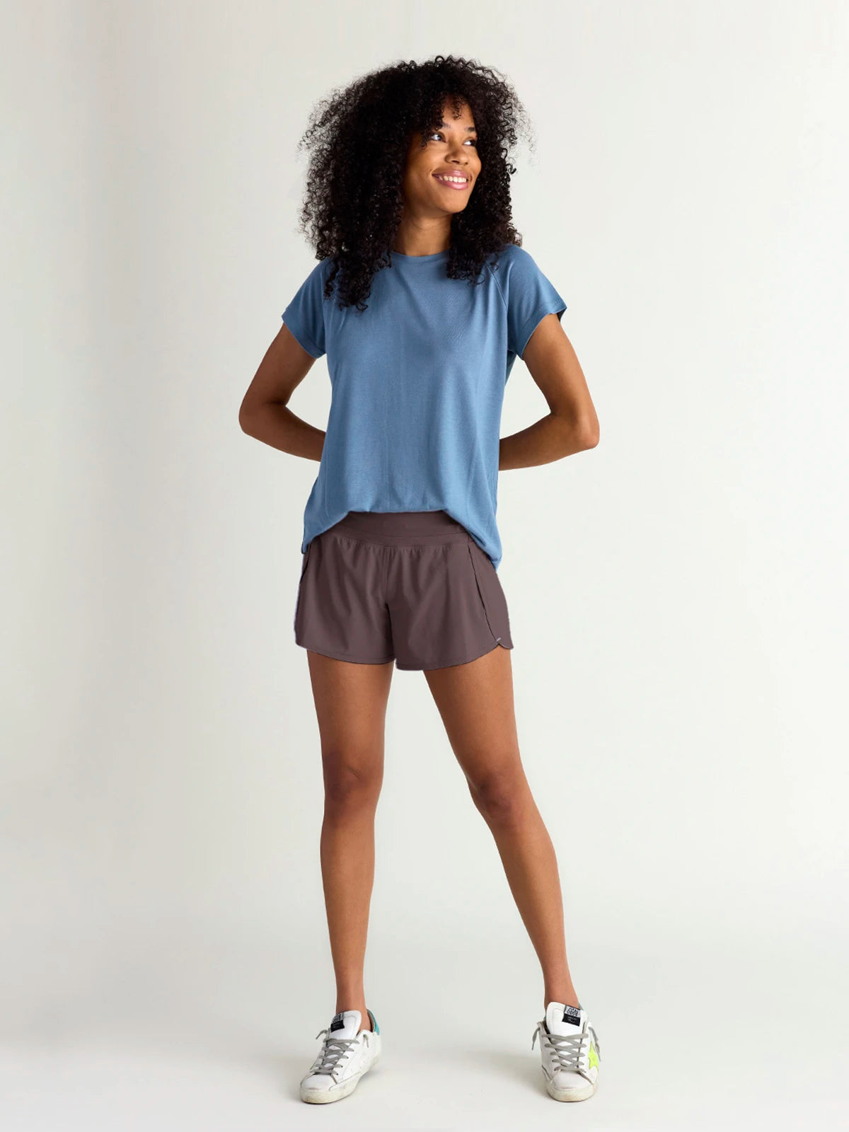 Women's Bamboo-Lined Breeze Short – 4" - Purple Peak