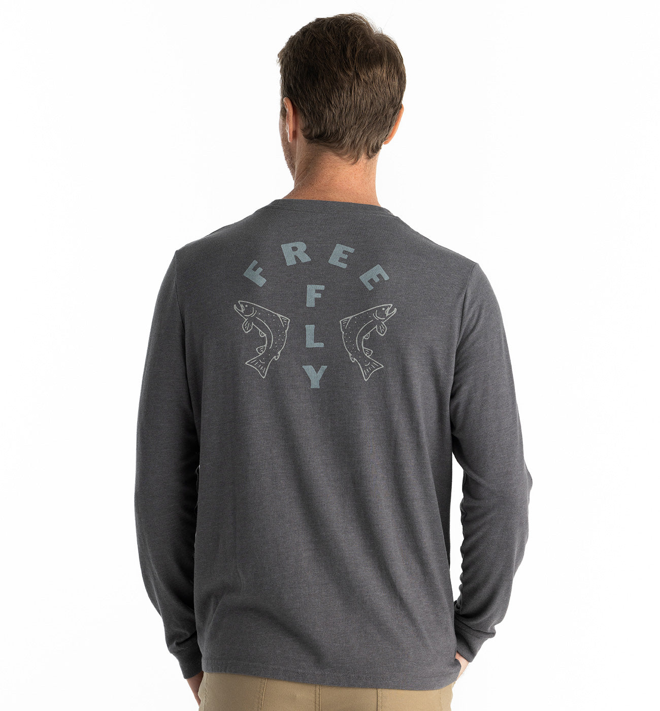 Doubled Up Long Sleeve - Heather Black Sand – Free Fly Apparel