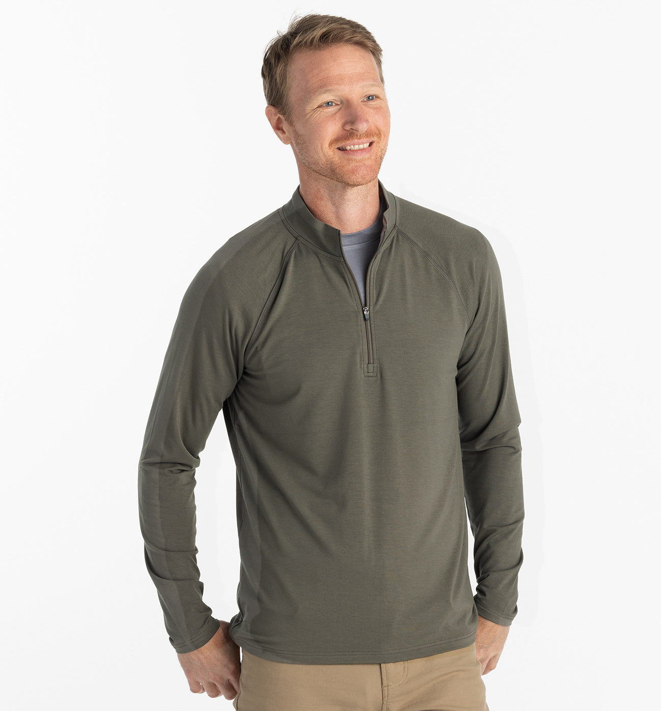 メンズウェア RUFFLOG FLEX PLAYFIELD PULLOVER PISTE Men's Bamboo Flex Quarter Zip - Fatigue – Free Fly Apparel