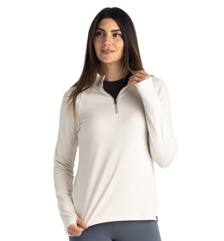 Women's Bamboo Flex Quarter Zip - Stone