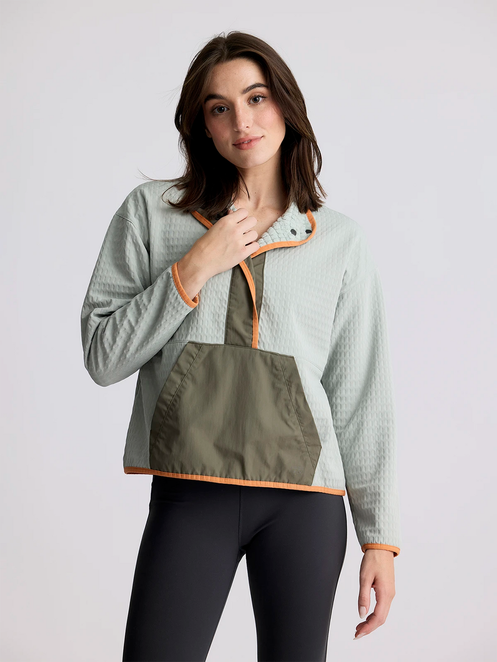 Women's Gridback Fleece Snap Pullover - Desert Sage second image