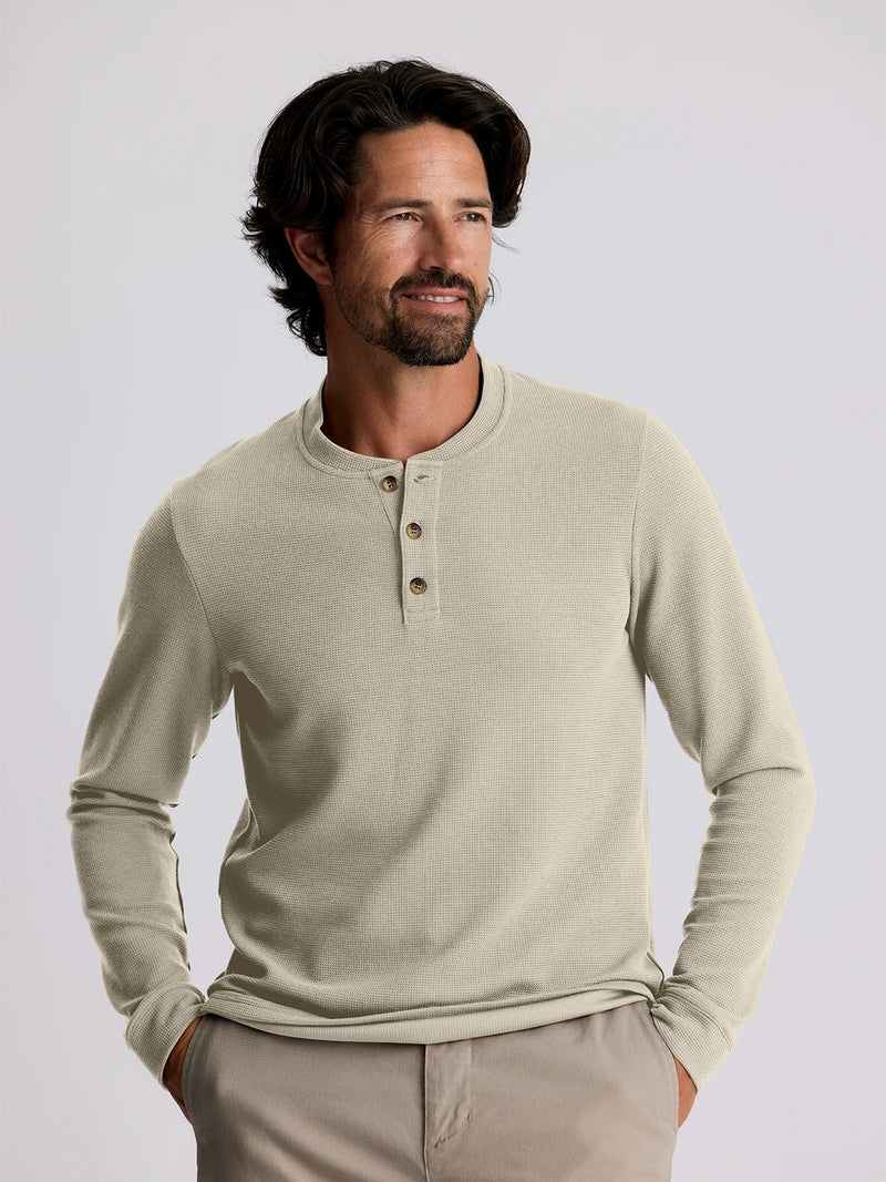トップス Waffle henley neck long sleeve t-shirt Waffle T-Shirt | Henley Neck | Long Sleeve | UNIQLO US
