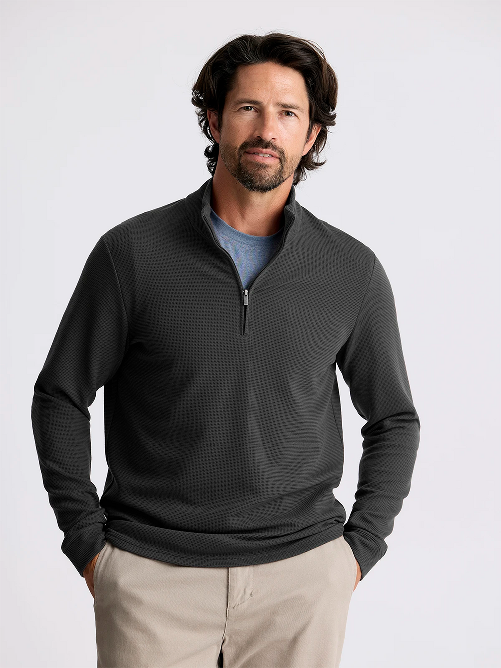 Men's Waffle Quarter Zip - Midnight second image