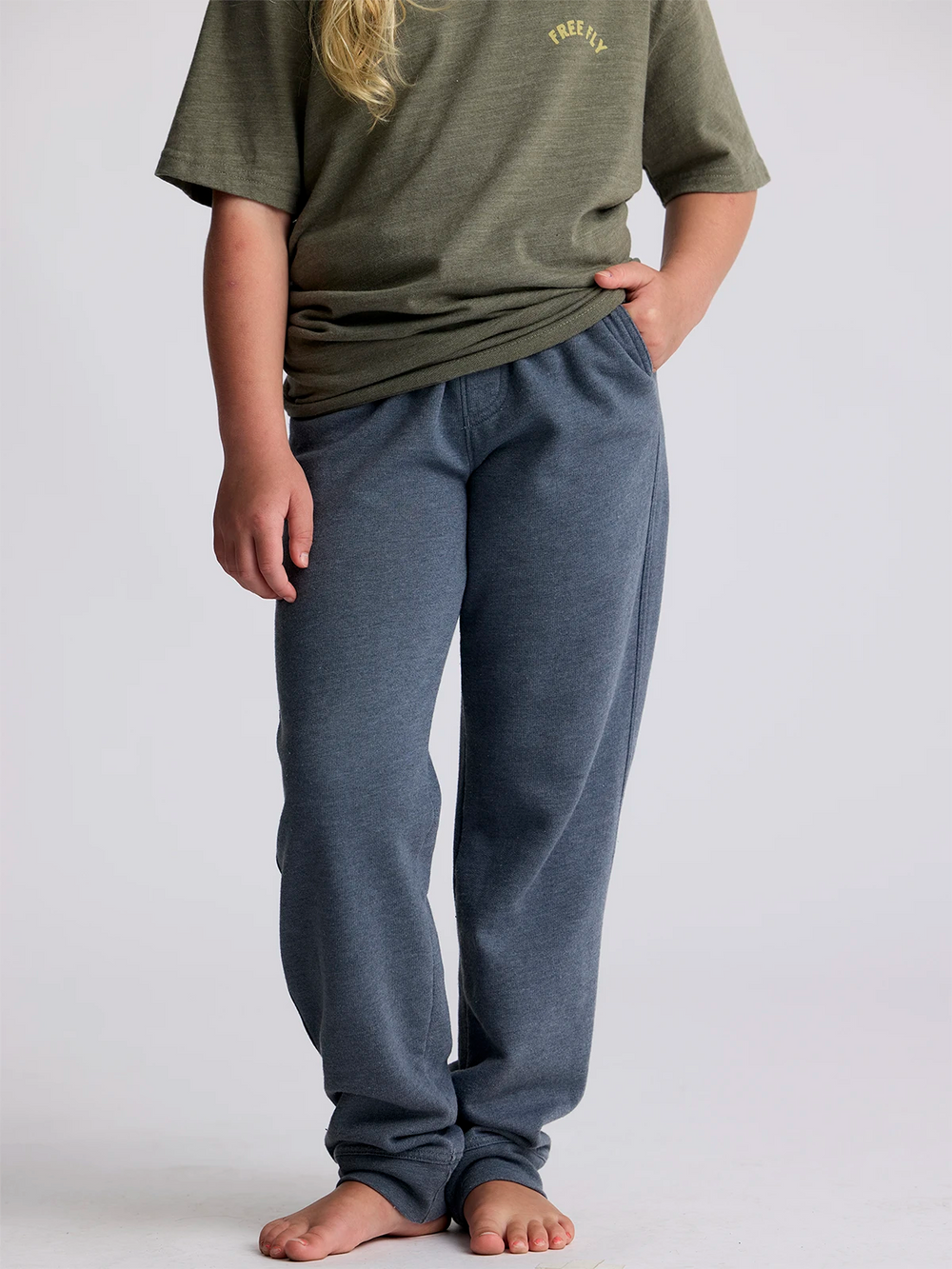 Youth Fleece Jogger - Heather Storm Cloud second image