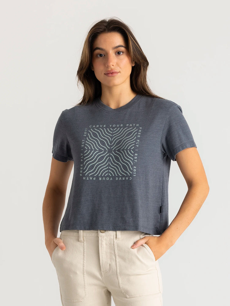 Women's Carve Your Path Tee - Heather Storm Cloud