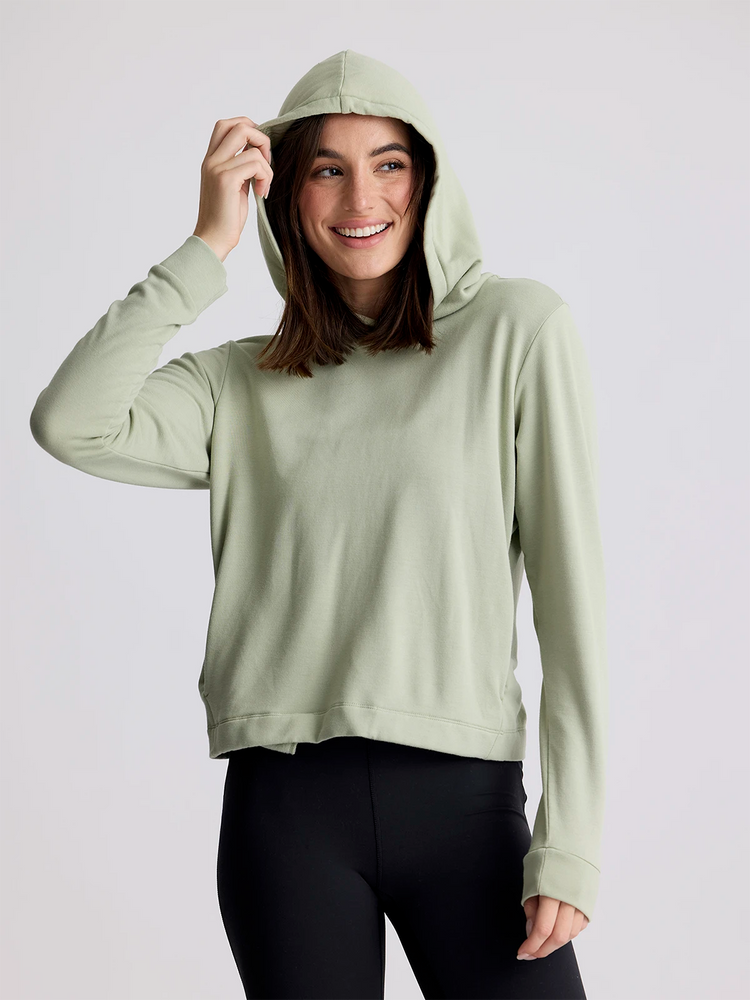 Women's Bamboo Lightweight Fleece Cropped Hoodie - Desert Sage