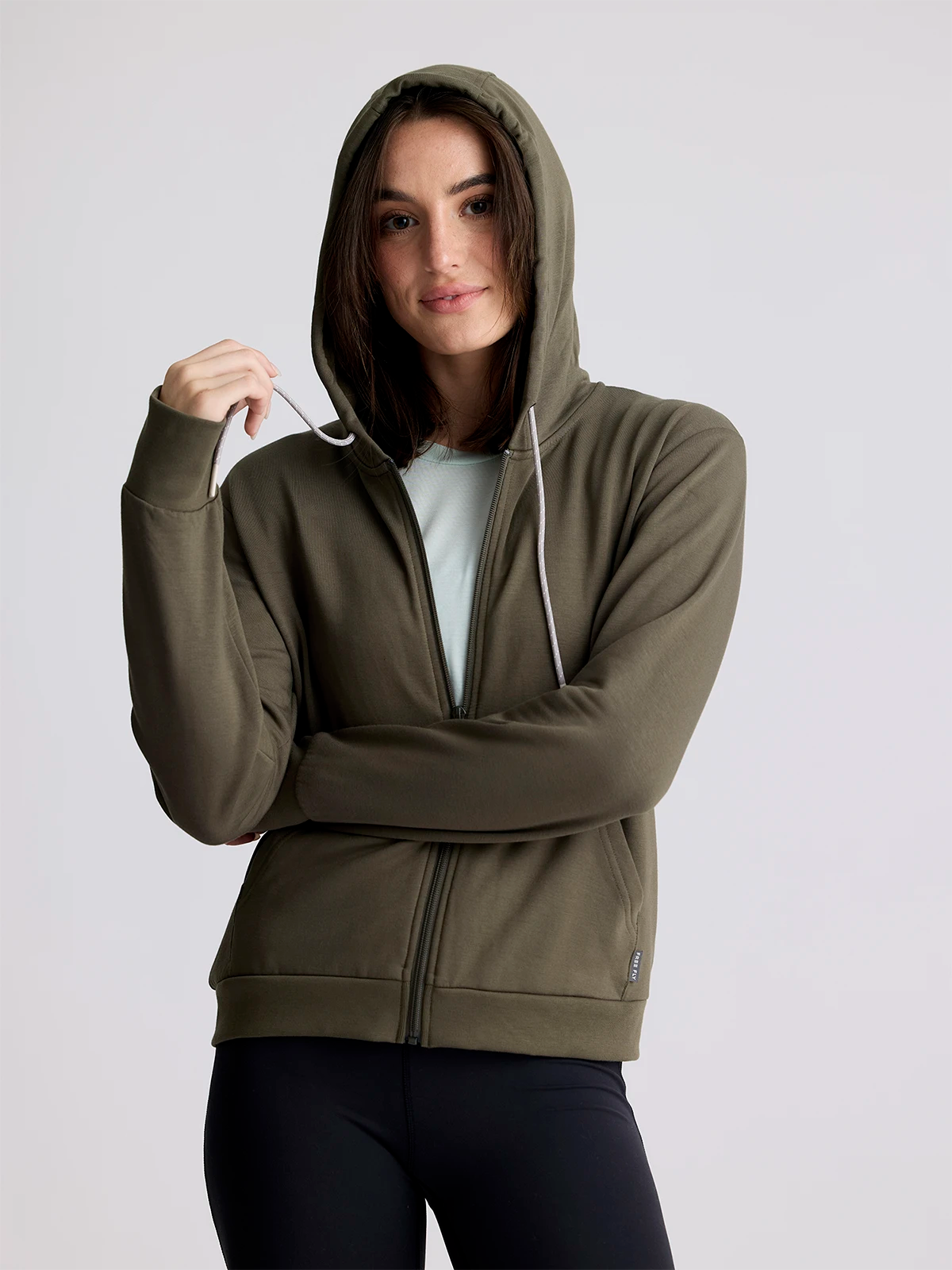 Women's Bamboo Lightweight Fleece Zip Hoodie - Fatigue