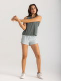 Women's Bamboo-Lined Active Breeze Short – 3" - Sky Gray