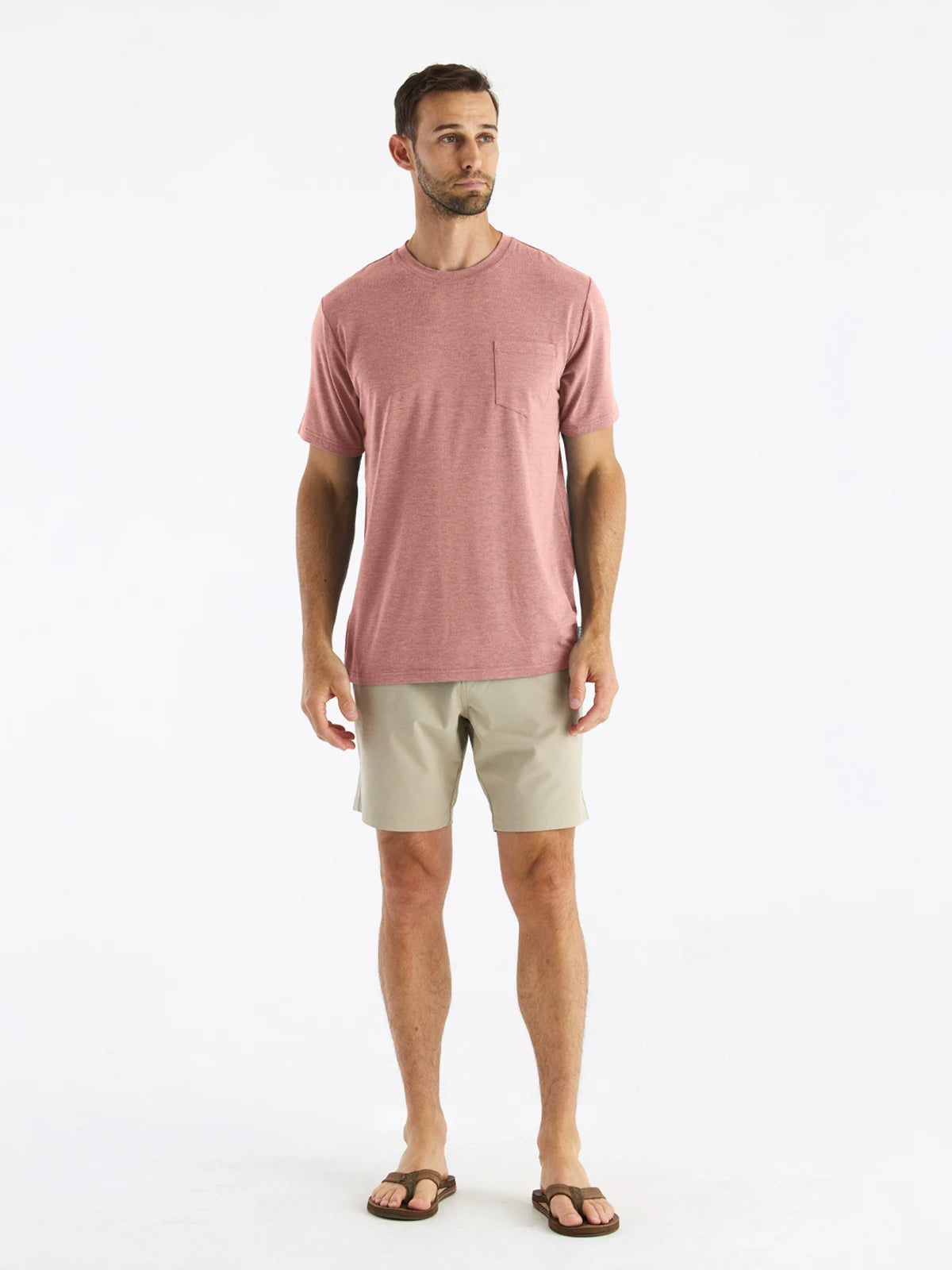 Men's Bamboo Flex Pocket Tee - Heather Brick