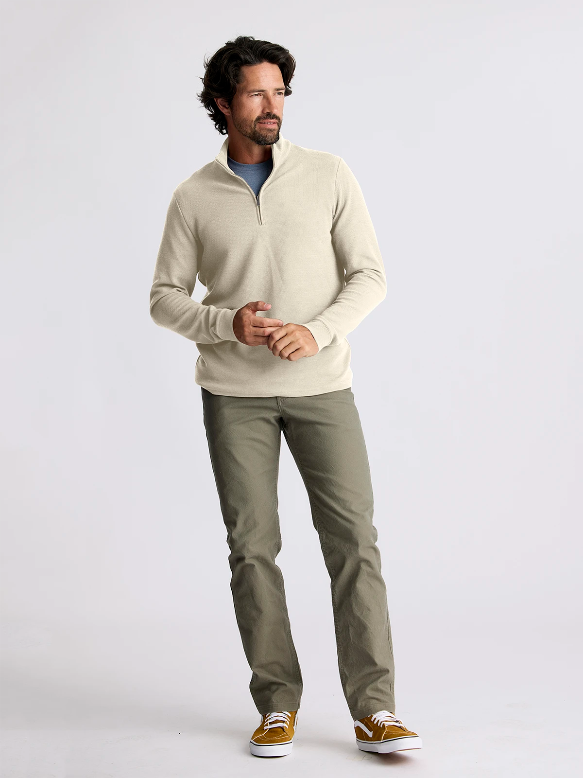 Men's Waffle Quarter Zip - Sandstone