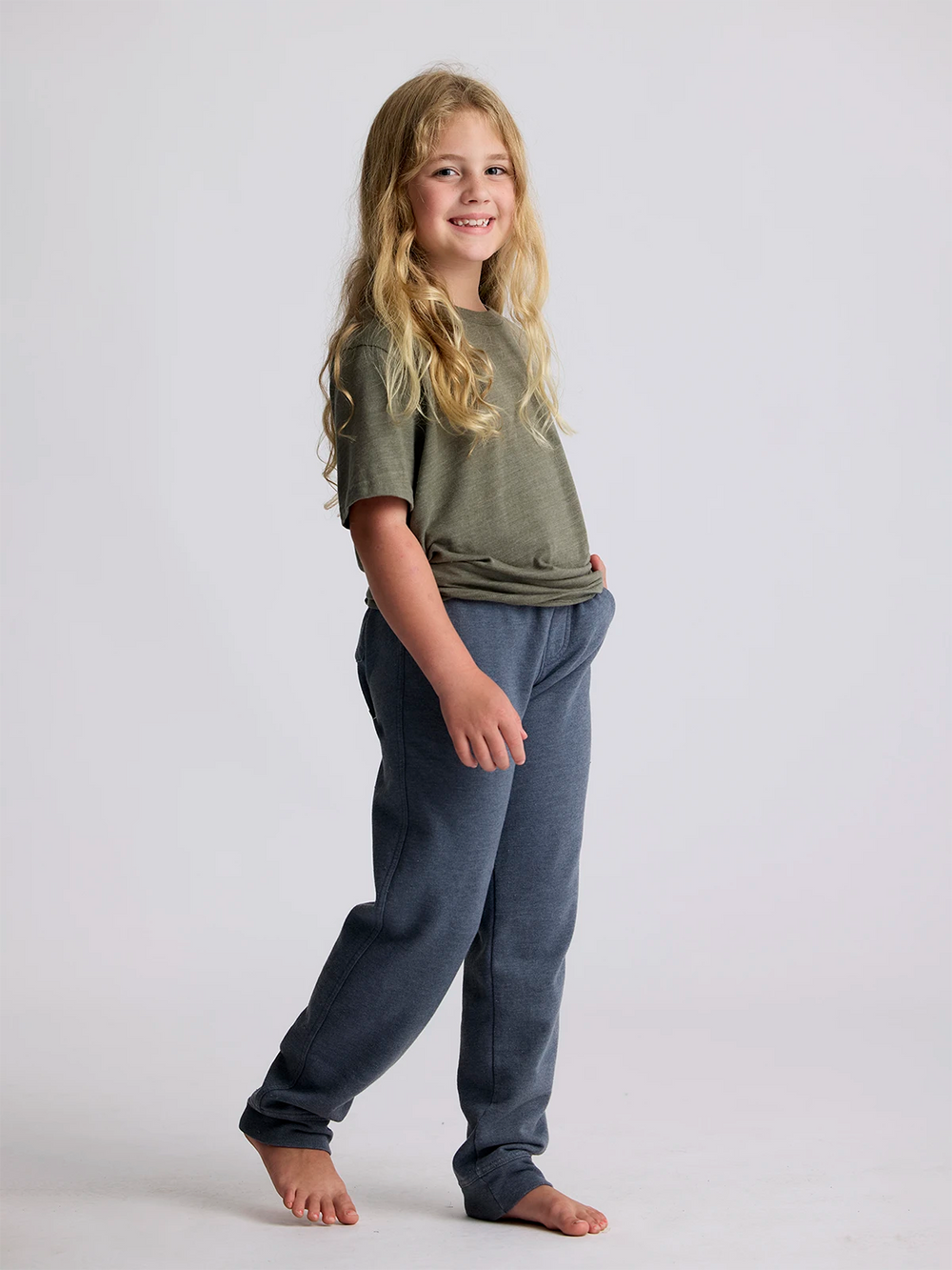 Youth Fleece Jogger - Heather Storm Cloud image