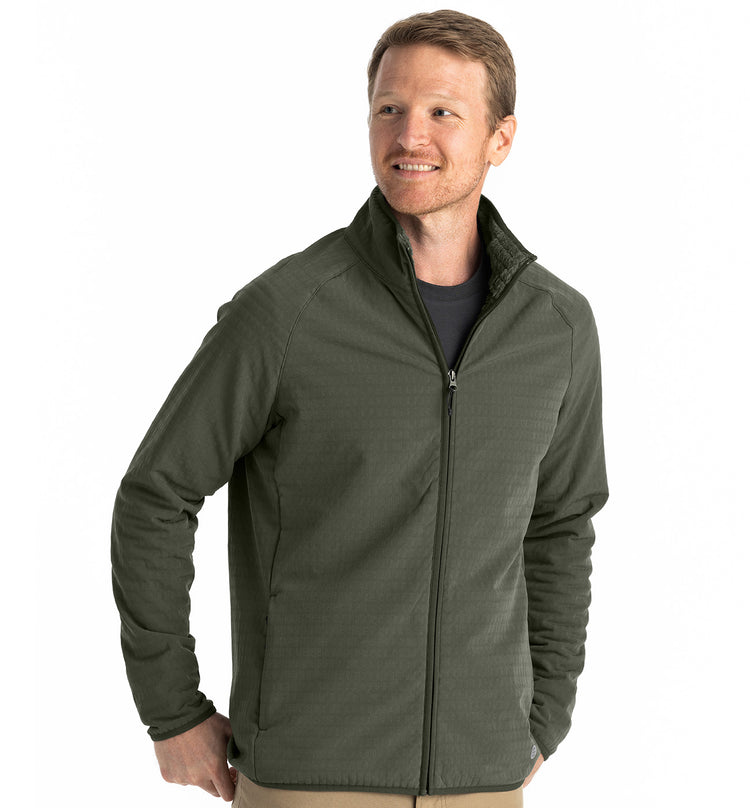 Men's Gridback Fleece Jacket - Dark Olive