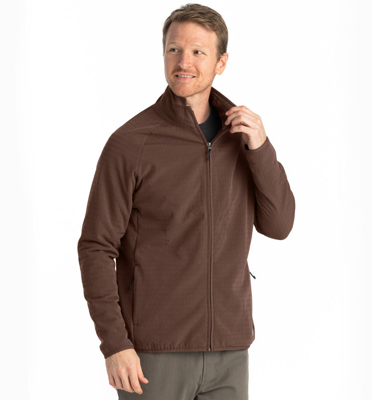 Men's Gridback Fleece Jacket - Mustang