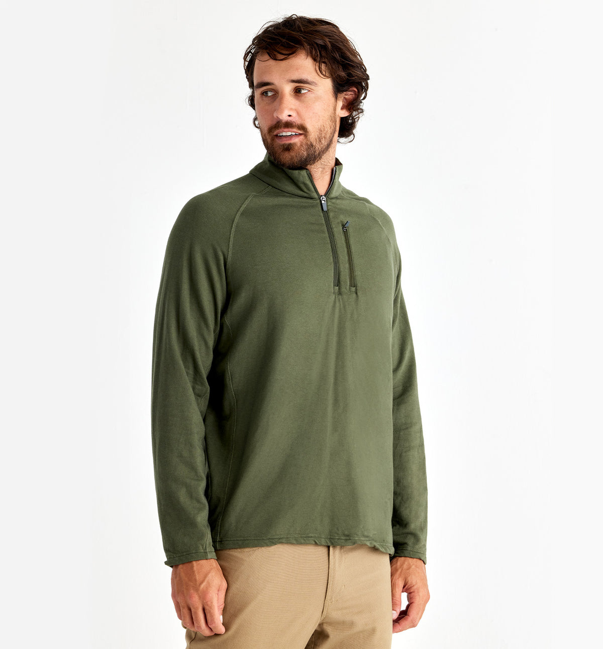 Men's Bamboo Heritage Fleece Quarter Zip - Gallatin Green