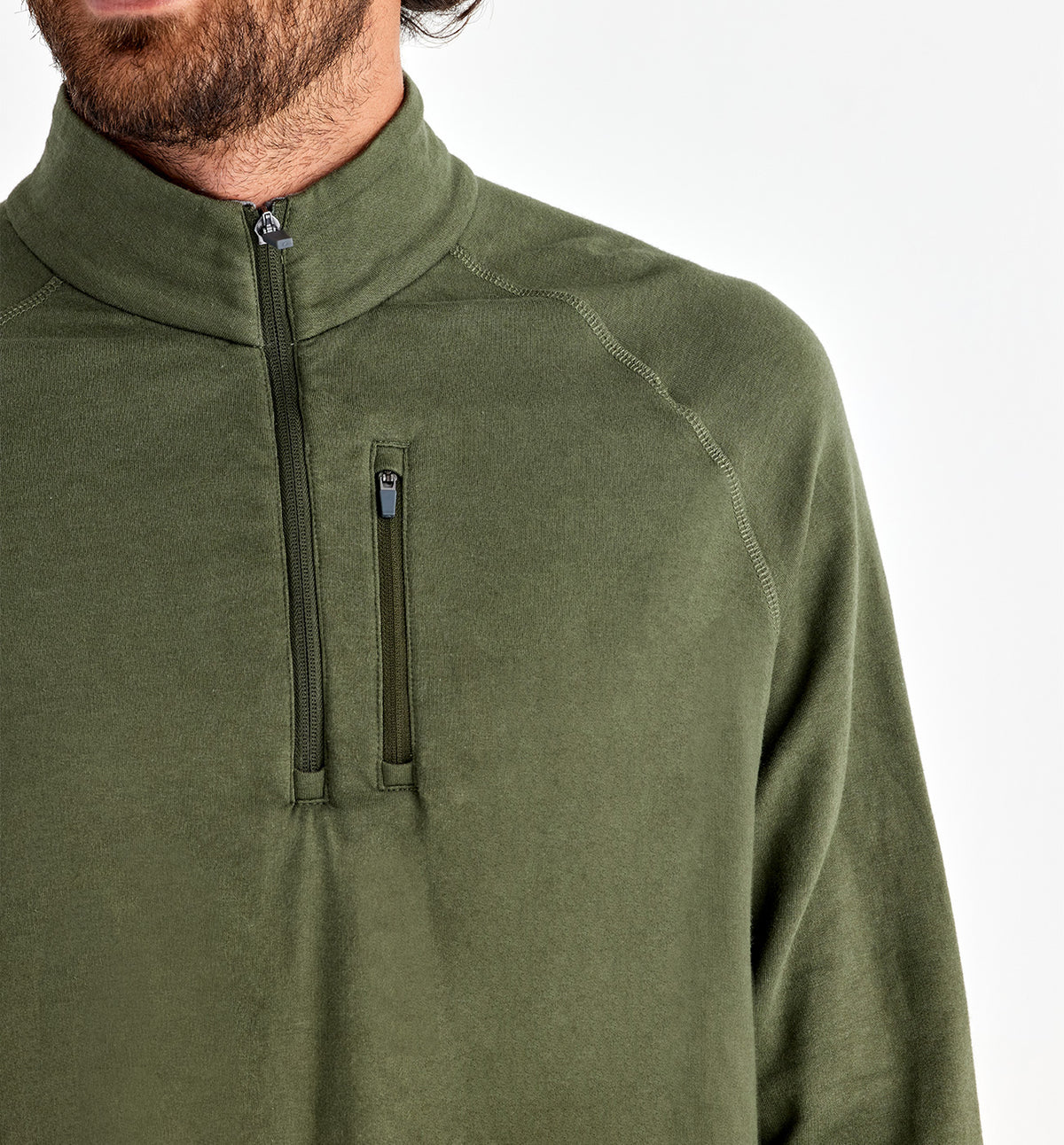 Men's Bamboo Heritage Fleece Quarter Zip - Gallatin Green