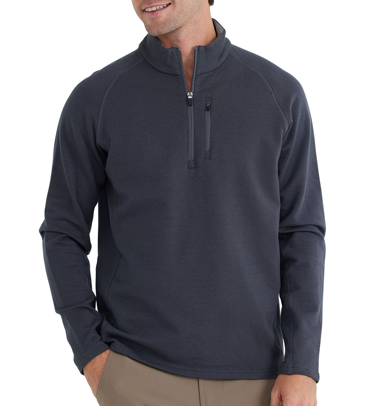 Men's Bamboo Heritage Fleece Quarter Zip - Graphite