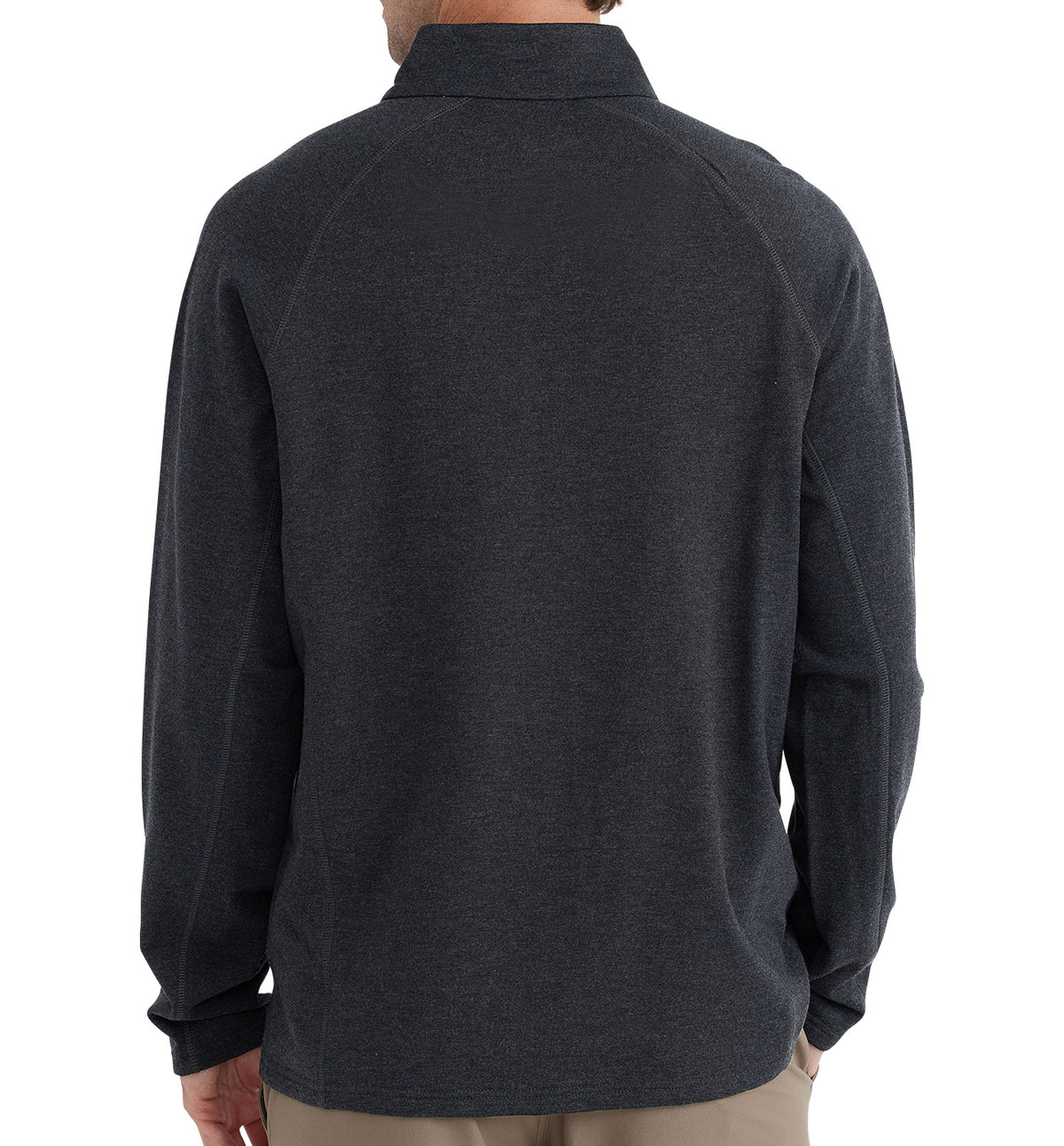 Men's Bamboo Heritage Fleece Quarter Zip - Heather Black