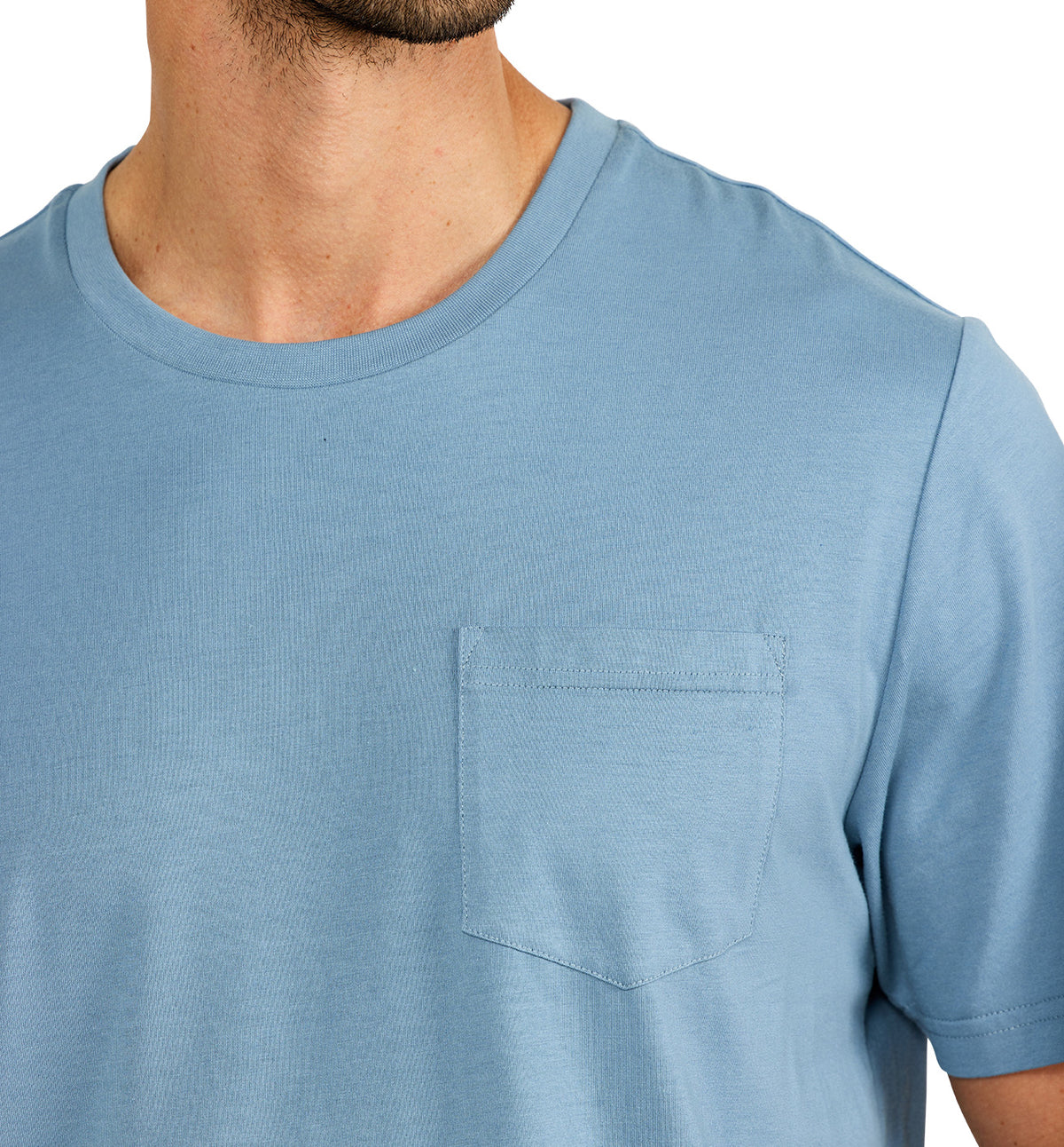 Men's Bamboo Heritage Pocket Tee - Blue Fog