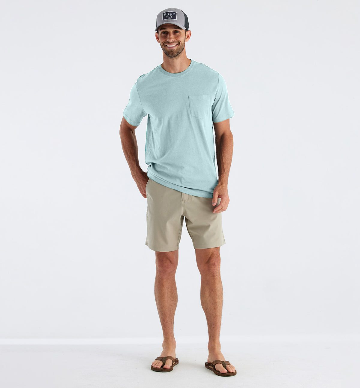 Men's Bamboo Heritage Pocket Tee - Flats Blue