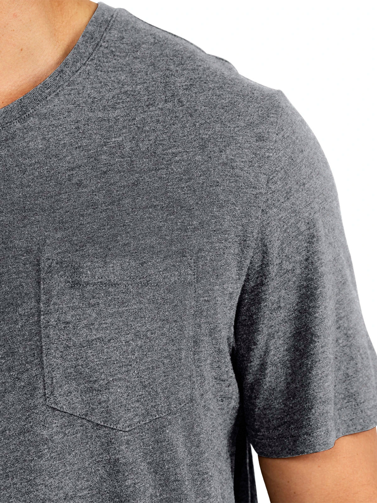 Men's Bamboo Heritage Pocket Tee - Heather Flint