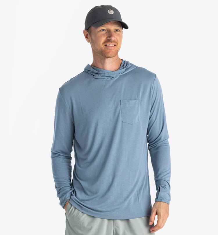 Men's Bamboo Lightweight Hoodie - Blue Fog