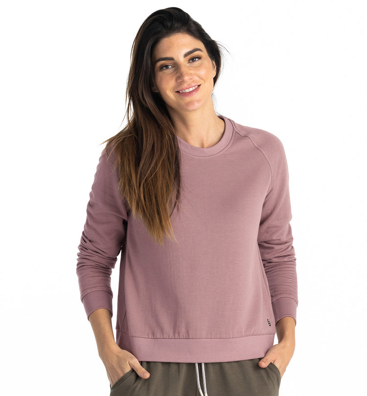 Women's Bamboo Lightweight Fleece Crew - Canyon