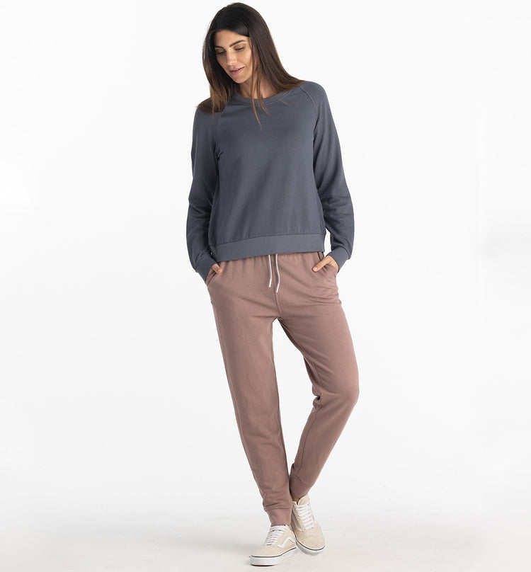 Women's Bamboo Lightweight Fleece Crew - Storm Cloud