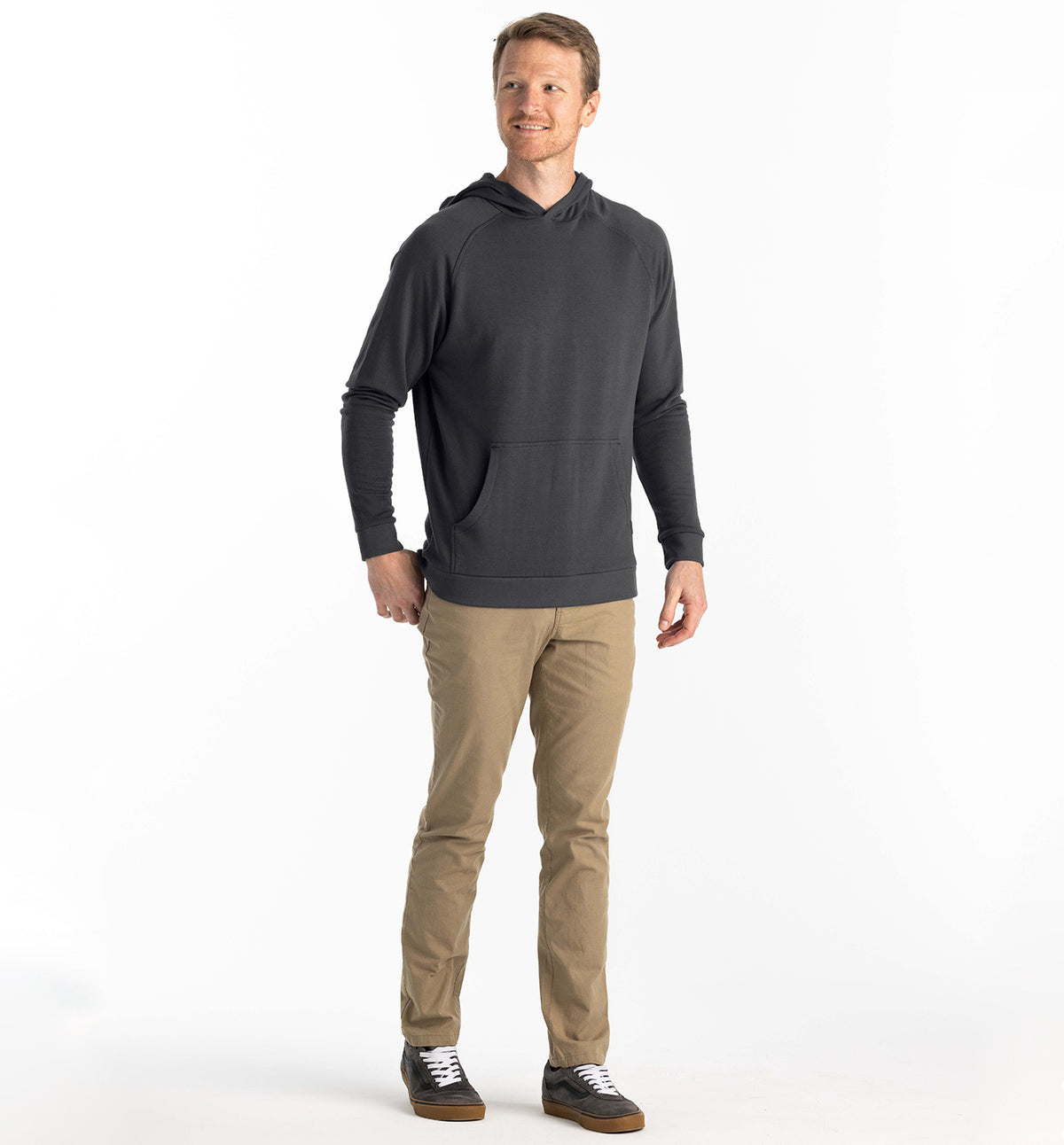 Men's Bamboo Lightweight Fleece Hoodie - Black Sand