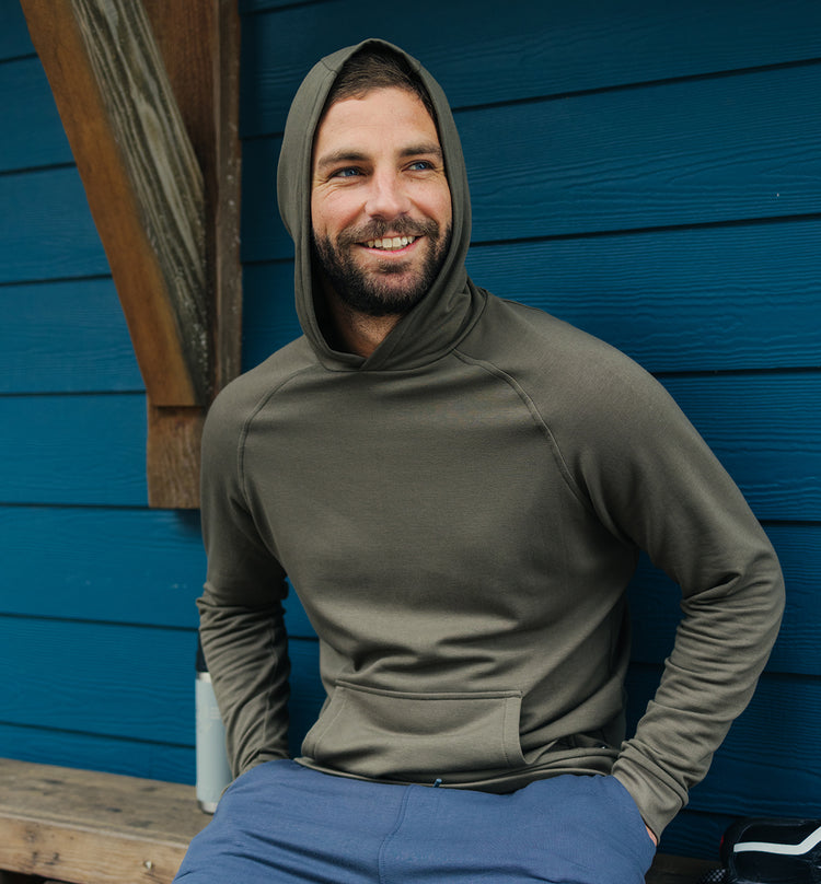 Men's Bamboo Lightweight Fleece Hoodie - Storm Cloud