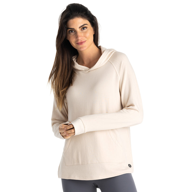 Women's Bamboo Lightweight Fleece Hoodie - Stone