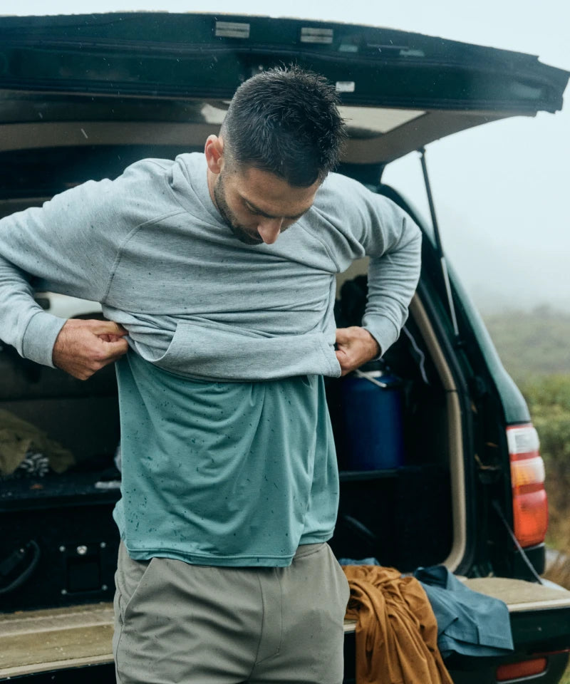 Men's Bamboo Lightweight Fleece Hoodie - Heather Grey image