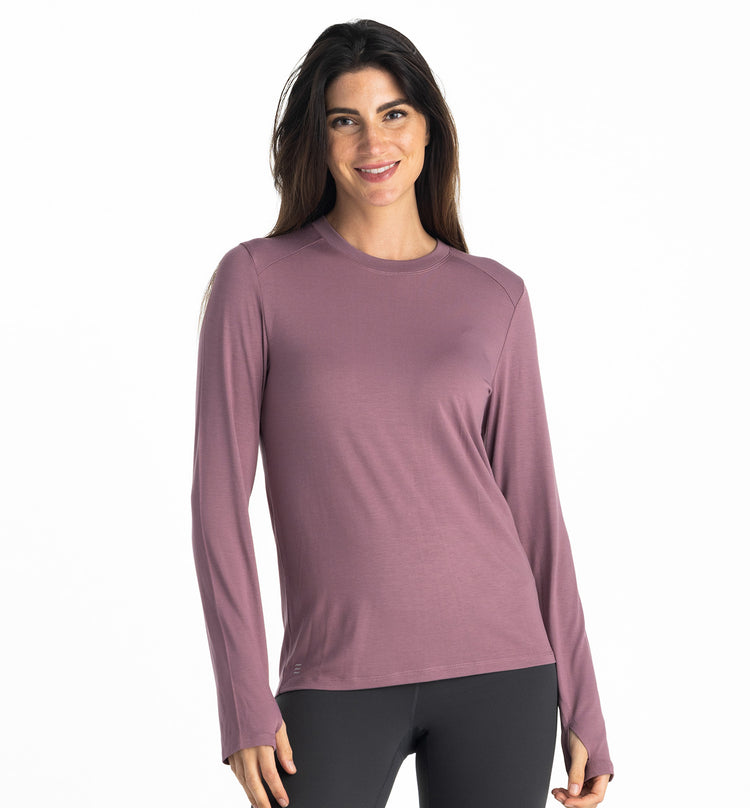 Women's Bamboo Shade Long Sleeve II - Sea Moss Purple