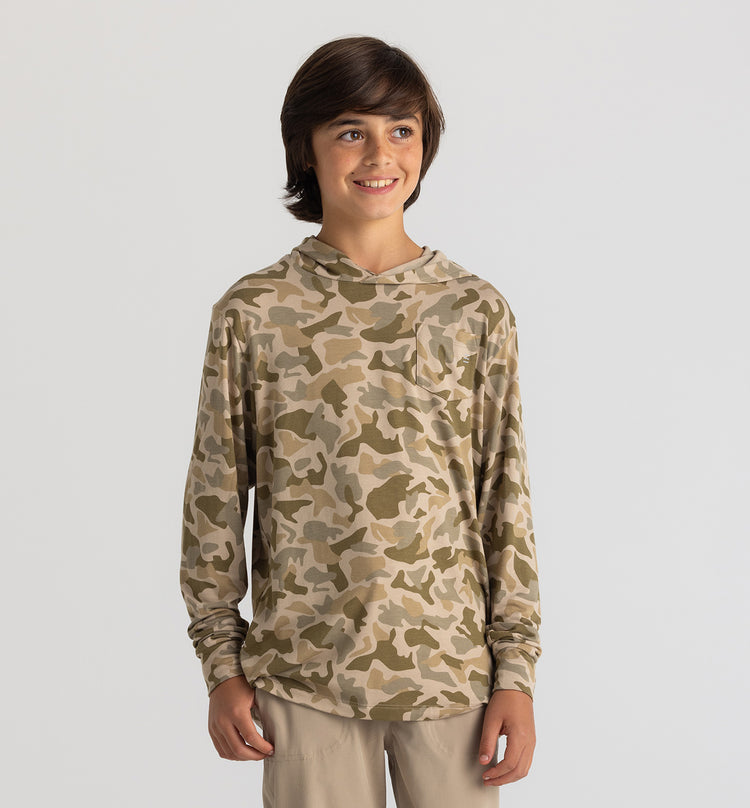 Youth Bamboo Shade Hoodie - Barrier Island Camo