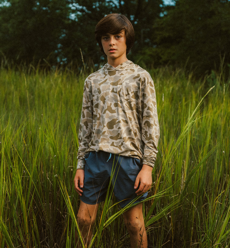 Youth Bamboo Shade Hoodie - Barrier Island Camo